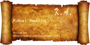 Kabai Amália névjegykártya